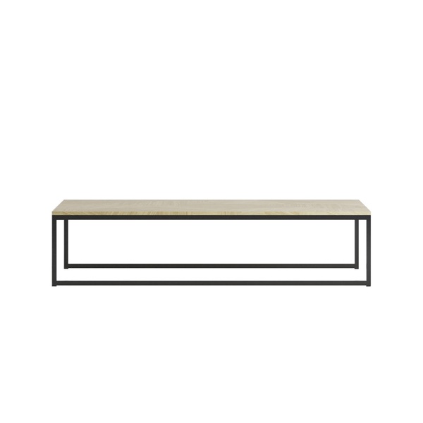 Manhattan Comfort Rectangle Celine Coffee Table in Nude Mosaic Wood, 53.14 W, 23.62 L, 12.44 H, Steel / MDF Top 255351